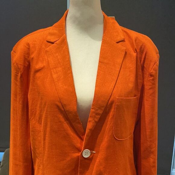 Men’s Orange Lightweight Slim Fit 2 Button Casual Jacket Size S NWT - Picture 2 of 11